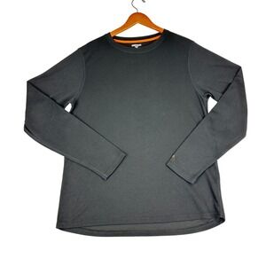 Omni Wool Base Layer Shirt Mens Large Black Long Sleeve Mid-Weight Wool Blend